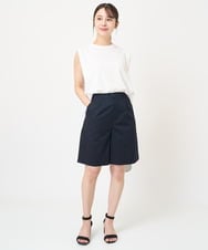 F1LGV66140 MK MICHEL KLEIN(小さいサイズ)(メゾン ドゥ サンク) 【小さいサイズ】ベーシックツイルショート丈パンツ/洗える ネイビー