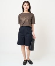 F1LGV66140 MK MICHEL KLEIN(小さいサイズ)(メゾン ドゥ サンク) 【小さいサイズ】ベーシックツイルショート丈パンツ/洗える ネイビー