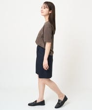 F1LGV66140 MK MICHEL KLEIN(小さいサイズ)(メゾン ドゥ サンク) 【小さいサイズ】ベーシックツイルショート丈パンツ/洗える ネイビー
