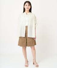 F1LGV66140 MK MICHEL KLEIN(小さいサイズ)(メゾン ドゥ サンク) 【小さいサイズ】ベーシックツイルショート丈パンツ/洗える ネイビー