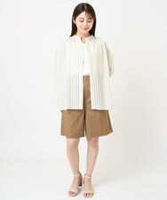 F1LGV66140 MK MICHEL KLEIN(小さいサイズ)(メゾン ドゥ サンク) 【小さいサイズ】ベーシックツイルショート丈パンツ/洗える ネイビー