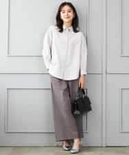 F1LJD45160 MK MICHEL KLEIN(小さいサイズ)(メゾン ドゥ サンク) 【小さいサイズ】[洗える/イージーケア/抗ピリング/ナチュラルストレッチ]ストレートワイドシルエットパンツ（無地） グレー