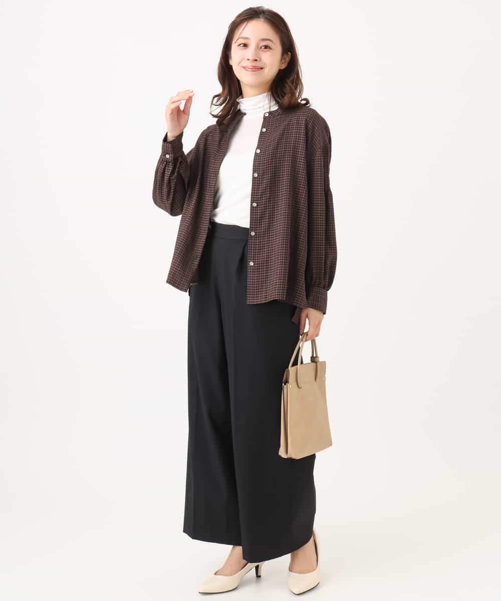 F1LJD45160 MK MICHEL KLEIN(小さいサイズ)(メゾン ドゥ サンク) 【小さいサイズ】[洗える/イージーケア/抗ピリング/ナチュラルストレッチ]ストレートワイドシルエットパンツ（無地） グレー