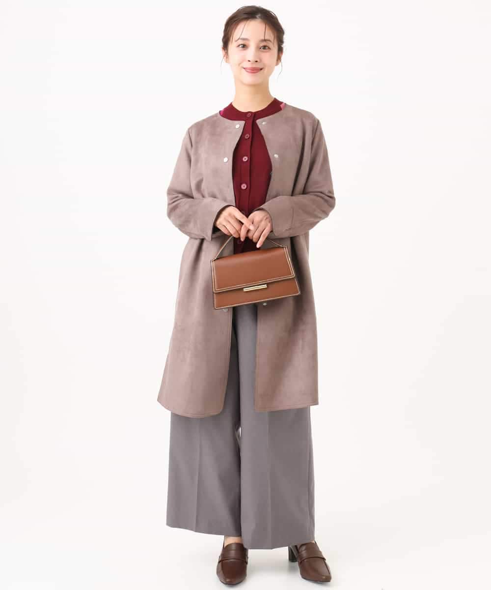 F1LJD45160 MK MICHEL KLEIN(小さいサイズ)(メゾン ドゥ サンク) 【小さいサイズ】[洗える/イージーケア/抗ピリング/ナチュラルストレッチ]ストレートワイドシルエットパンツ（無地） グレー