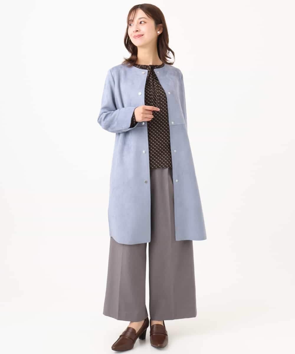 F1LJD45160 MK MICHEL KLEIN(小さいサイズ)(メゾン ドゥ サンク) 【小さいサイズ】[洗える/イージーケア/抗ピリング/ナチュラルストレッチ]ストレートワイドシルエットパンツ（無地） グレー