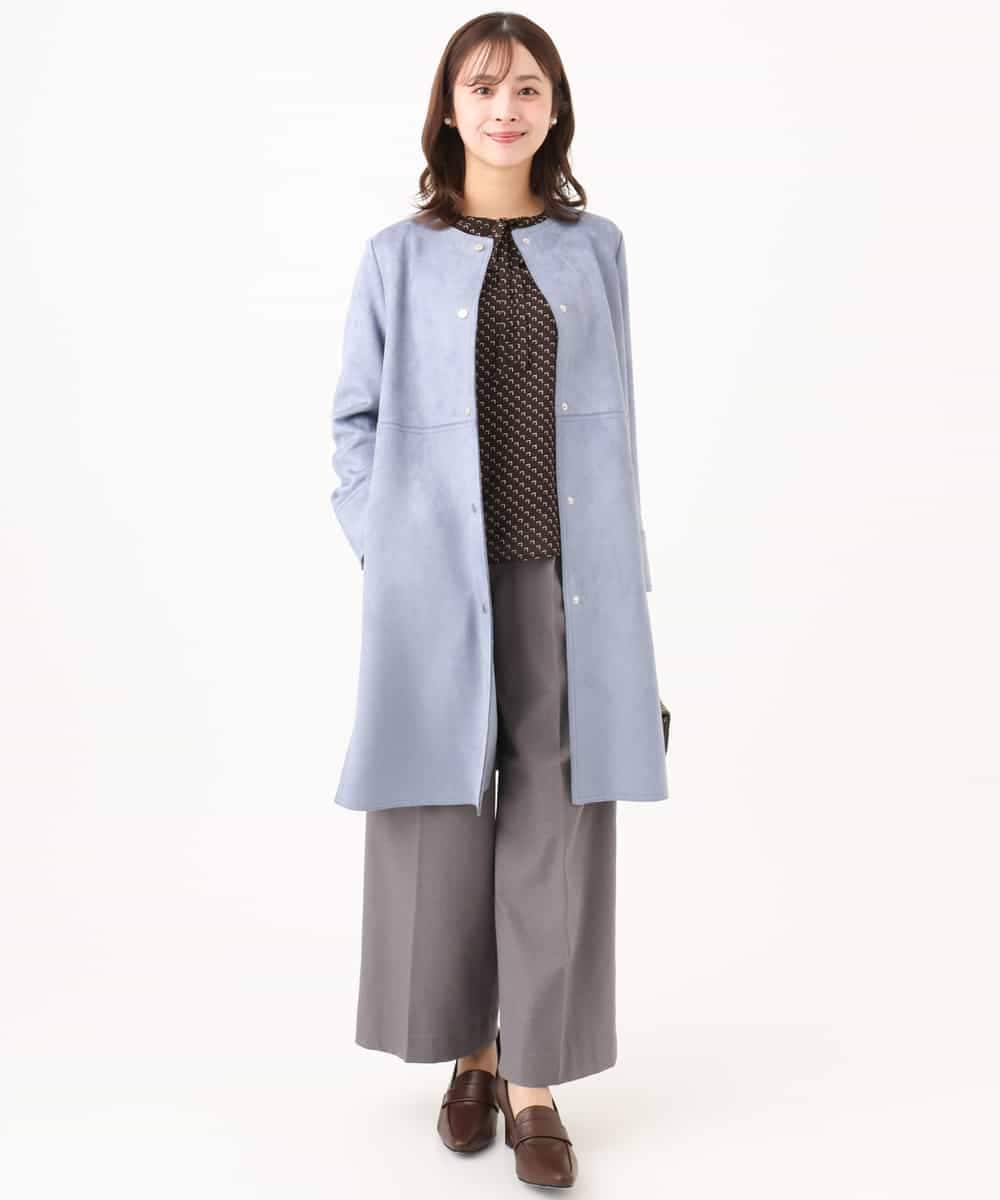 F1LJD45160 MK MICHEL KLEIN(小さいサイズ)(メゾン ドゥ サンク) 【小さいサイズ】[洗える/イージーケア/抗ピリング/ナチュラルストレッチ]ストレートワイドシルエットパンツ（無地） グレー