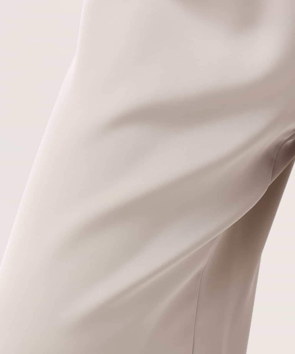 F1LJD71150 MK MICHEL KLEIN(小さいサイズ)(メゾン ドゥ サンク) 【小さいサイズ】[接触冷感/洗える]リラクシーサテンワイドパンツ グレージュ