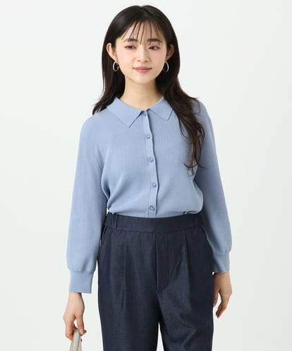 F1SGD31150 MK MICHEL KLEIN(小さいサイズ) 【小さいサイズ】襟付きニットプルオーバー/洗える