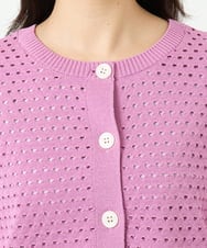 F1SGD32150 MK MICHEL KLEIN(小さいサイズ)(メゾン ドゥ サンク) 【小さいサイズ】アイレット編みニット/前後2way/洗える ピンク