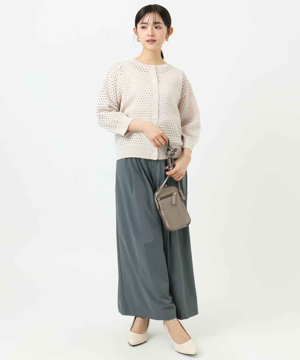 F1SGD32150 MK MICHEL KLEIN(小さいサイズ)(メゾン ドゥ サンク) 【小さいサイズ】アイレット編みニット/前後2way/洗える ピンク