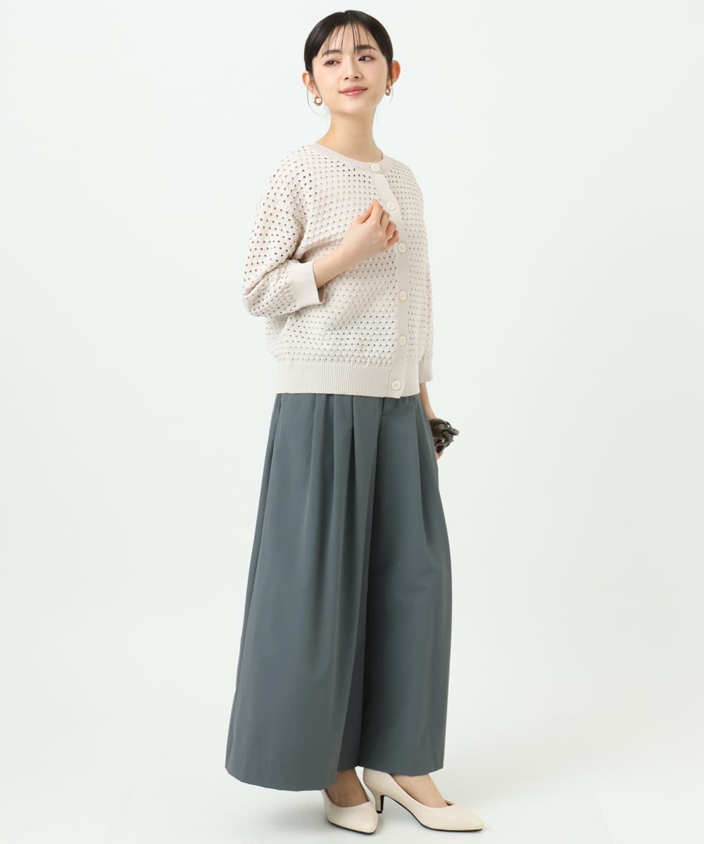 F1SGD32150 MK MICHEL KLEIN(小さいサイズ)(メゾン ドゥ サンク) 【小さいサイズ】アイレット編みニット/前後2way/洗える ピンク