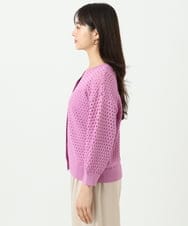 F1SGD32150 MK MICHEL KLEIN(小さいサイズ)(メゾン ドゥ サンク) 【小さいサイズ】アイレット編みニット/前後2way/洗える ピンク