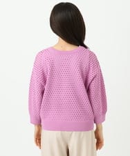 F1SGD32150 MK MICHEL KLEIN(小さいサイズ)(メゾン ドゥ サンク) 【小さいサイズ】アイレット編みニット/前後2way/洗える ピンク