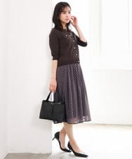 F1SGD53140 MK MICHEL KLEIN(小さいサイズ)(メゾン ドゥ サンク) 【小さいサイズ】[UVカット/接触冷感/洗える]コンパクトニットカーディガン ブラウン