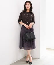 F1SGD53140 MK MICHEL KLEIN(小さいサイズ)(メゾン ドゥ サンク) 【小さいサイズ】[UVカット/接触冷感/洗える]コンパクトニットカーディガン ブラウン