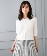F1SGD53140 MK MICHEL KLEIN(小さいサイズ)(メゾン ドゥ サンク) 【小さいサイズ】[UVカット/接触冷感/洗える]コンパクトニットカーディガン ブラウン