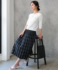 F1SGD53140 MK MICHEL KLEIN(小さいサイズ)(メゾン ドゥ サンク) 【小さいサイズ】[UVカット/接触冷感/洗える]コンパクトニットカーディガン ブラウン