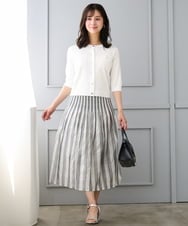 F1SGD53140 MK MICHEL KLEIN(小さいサイズ)(メゾン ドゥ サンク) 【小さいサイズ】[UVカット/接触冷感/洗える]コンパクトニットカーディガン ブラウン