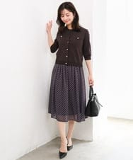 F1SGD53140 MK MICHEL KLEIN(小さいサイズ)(メゾン ドゥ サンク) 【小さいサイズ】[UVカット/接触冷感/洗える]コンパクトニットカーディガン ブラウン