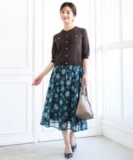 F1SGD53140 MK MICHEL KLEIN(小さいサイズ)(メゾン ドゥ サンク) 【小さいサイズ】[UVカット/接触冷感/洗える]コンパクトニットカーディガン ブラウン