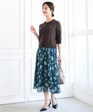F1SGD53140 MK MICHEL KLEIN(小さいサイズ)(メゾン ドゥ サンク) 【小さいサイズ】[UVカット/接触冷感/洗える]コンパクトニットカーディガン ブラウン