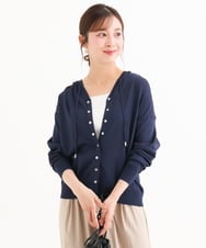 F1SHD61150 MK MICHEL KLEIN(小さいサイズ)(メゾン ドゥ サンク) 【小さいサイズ】[UVカット/接触冷感/洗える]ニットフードパーカー ネイビー