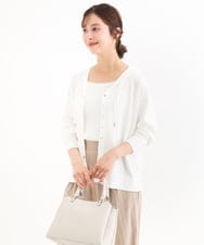 F1SHD61150 MK MICHEL KLEIN(小さいサイズ)(メゾン ドゥ サンク) 【小さいサイズ】[UVカット/接触冷感/洗える]ニットフードパーカー ネイビー