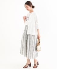 F1SHD61150 MK MICHEL KLEIN(小さいサイズ)(メゾン ドゥ サンク) 【小さいサイズ】[UVカット/接触冷感/洗える]ニットフードパーカー ネイビー