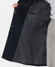 F1UAA58380 MK MICHEL KLEIN(小さいサイズ)(メゾン ドゥ サンク) 【小さいサイズ】Super100sウールスタンドカラーコート ブラック
