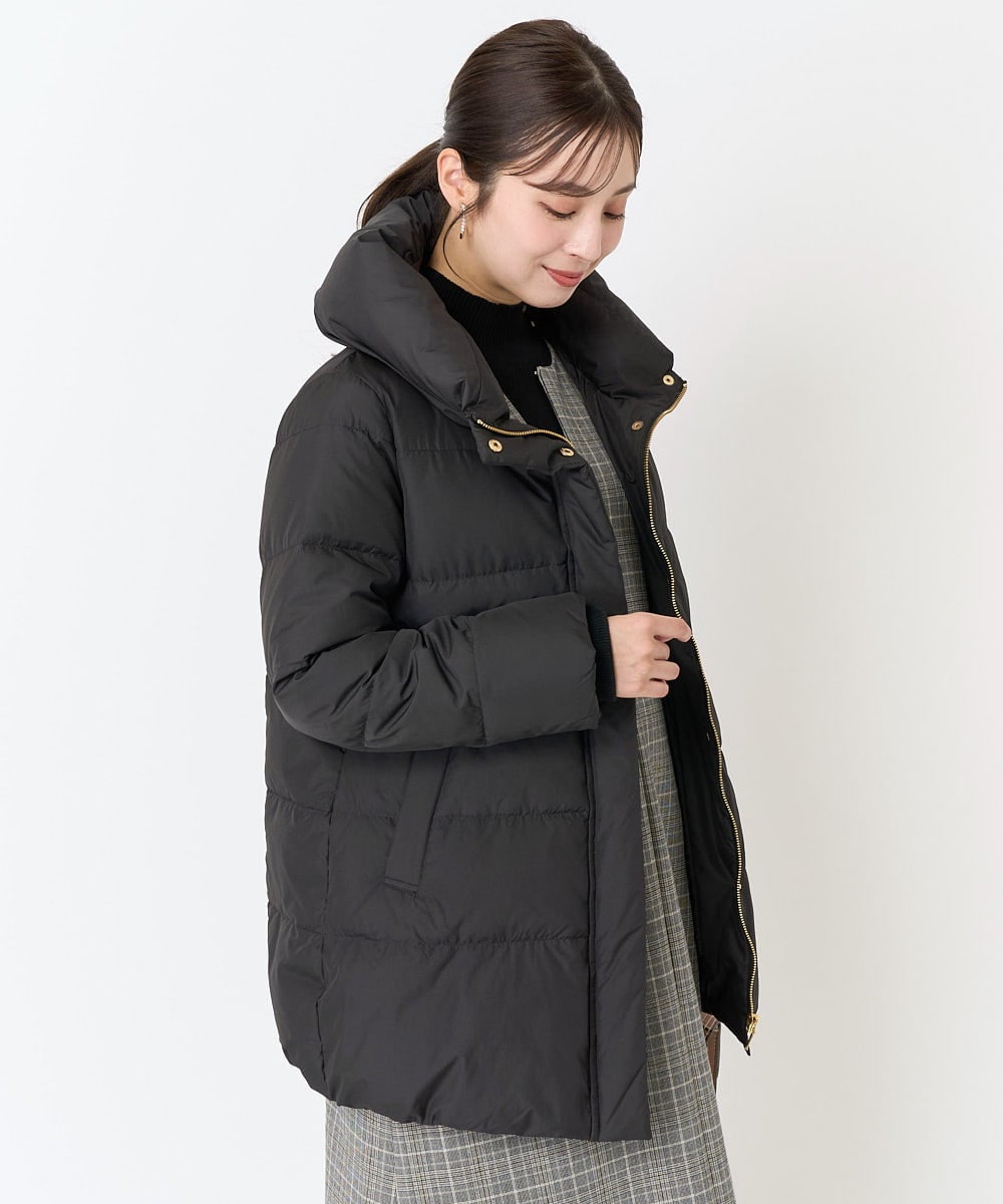 F1VAA52310 MK MICHEL KLEIN(小さいサイズ)(メゾン ドゥ サンク) 【小さいサイズ】ベーシックタフタミドルダウンコート アイボリー