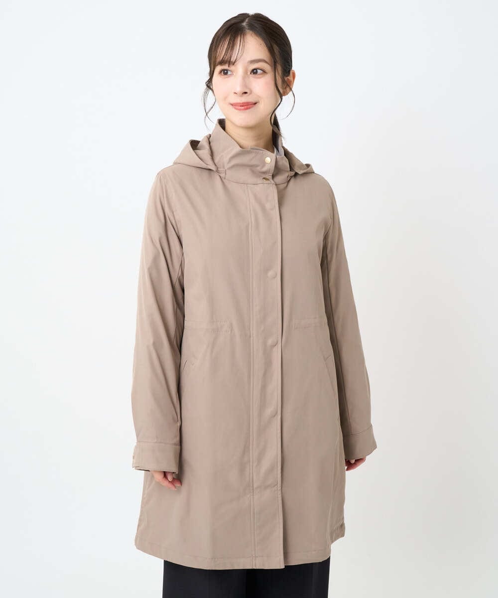 F1VAD42380 MK MICHEL KLEIN(小さいサイズ)(メゾン ドゥ サンク) 【小さいサイズ】ダウンライナー付きマルチwayモッズコート/撥水加工 モカ