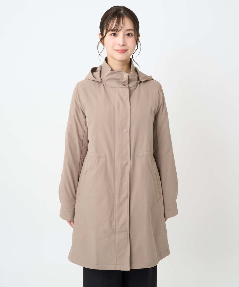 F1VAD42380 MK MICHEL KLEIN(小さいサイズ)(メゾン ドゥ サンク) 【小さいサイズ】ダウンライナー付きマルチwayモッズコート/撥水加工 モカ