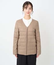 F1VAD42380 MK MICHEL KLEIN(小さいサイズ)(メゾン ドゥ サンク) 【小さいサイズ】ダウンライナー付きマルチwayモッズコート/撥水加工 モカ