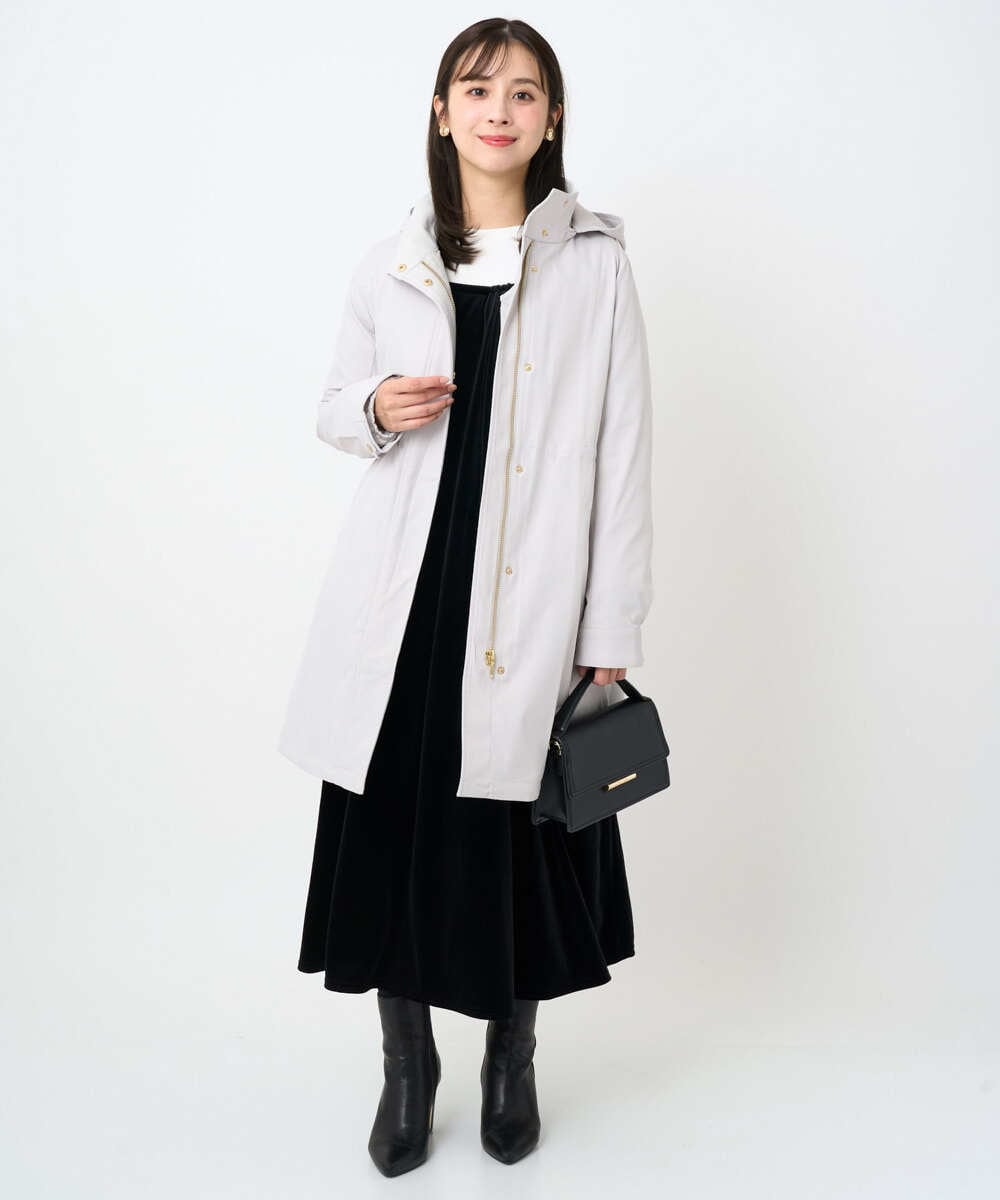 F1VAD42380 MK MICHEL KLEIN(小さいサイズ)(メゾン ドゥ サンク) 【小さいサイズ】ダウンライナー付きマルチwayモッズコート/撥水加工 モカ