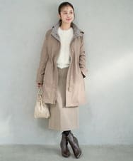 F1VAD42380 MK MICHEL KLEIN(小さいサイズ)(メゾン ドゥ サンク) 【小さいサイズ】ダウンライナー付きマルチwayモッズコート/撥水加工 モカ