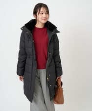 F1VAD50350 MK MICHEL KLEIN(小さいサイズ)(メゾン ドゥ サンク) 【小さいサイズ】ベーシックタフタ ロングダウンコート/撥水加工 モカ