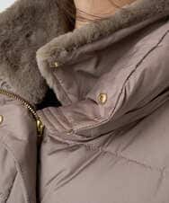 F1VAD50350 MK MICHEL KLEIN(小さいサイズ)(メゾン ドゥ サンク) 【小さいサイズ】ベーシックタフタ ロングダウンコート/撥水加工 モカ