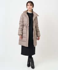 F1VAD50350 MK MICHEL KLEIN(小さいサイズ)(メゾン ドゥ サンク) 【小さいサイズ】ベーシックタフタ ロングダウンコート/撥水加工 モカ