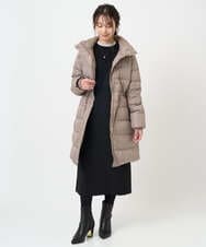 F1VAD50350 MK MICHEL KLEIN(小さいサイズ)(メゾン ドゥ サンク) 【小さいサイズ】ベーシックタフタ ロングダウンコート/撥水加工 モカ