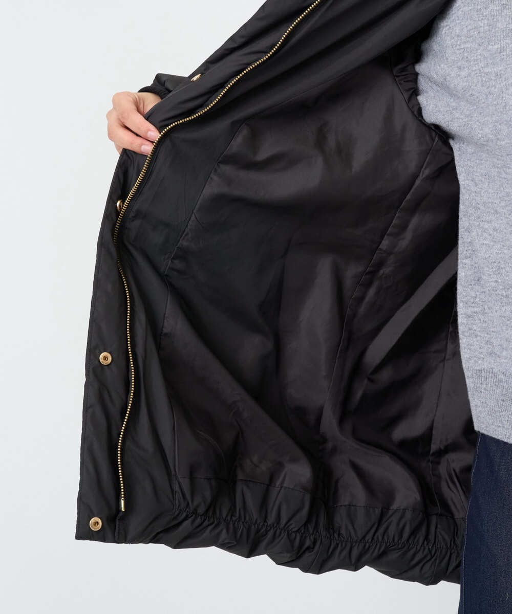 F1VAD52310 MK MICHEL KLEIN(小さいサイズ)(メゾン ドゥ サンク) 【小さいサイズ】ベーシックタフタ ミドルダウンコート/撥水加工 アイボリー