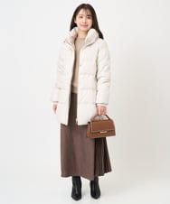 F1VAD52310 MK MICHEL KLEIN(小さいサイズ)(メゾン ドゥ サンク) 【小さいサイズ】ベーシックタフタ ミドルダウンコート/撥水加工 アイボリー