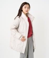 F1VAD52310 MK MICHEL KLEIN(小さいサイズ)(メゾン ドゥ サンク) 【小さいサイズ】ベーシックタフタ ミドルダウンコート/撥水加工 アイボリー