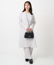 F1VFD14280 MK MICHEL KLEIN(小さいサイズ)(メゾン ドゥ サンク) 【小さいサイズ】ライトダブルクロスチェスターコート/洗える ネイビー