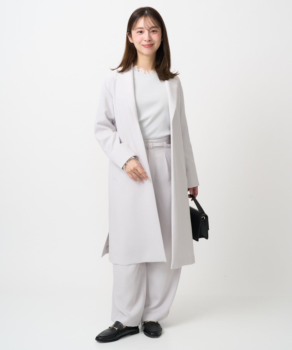 F1VFD14280 MK MICHEL KLEIN(小さいサイズ)(メゾン ドゥ サンク) 【小さいサイズ】ライトダブルクロスチェスターコート/洗える ネイビー