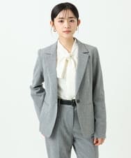 F6BAD11220 MICHEL KLEIN(小さいサイズ)(メゾン ドゥ サンク) [小さいサイズ]ボウタイブラウス ラベンダー