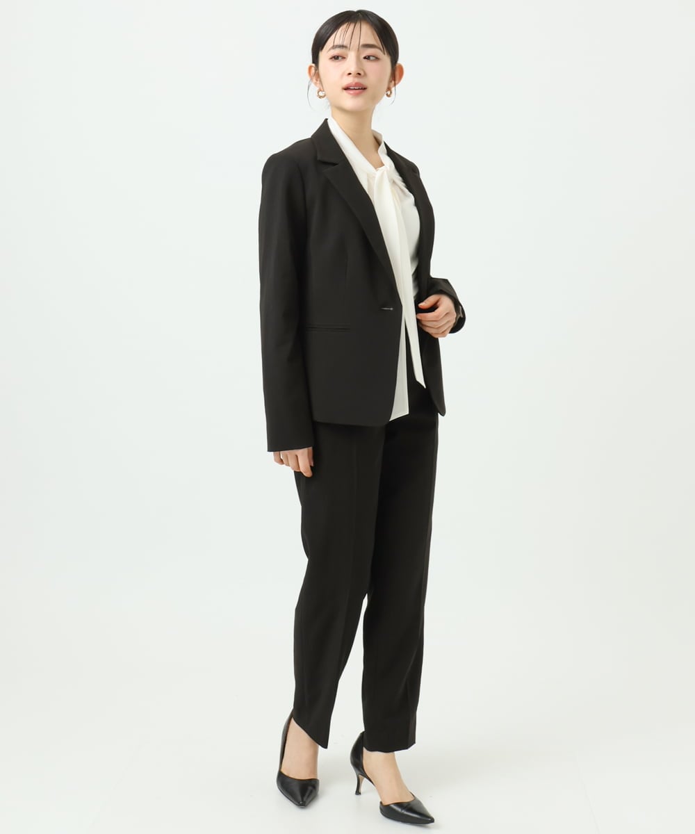 F6BAD11220 MICHEL KLEIN(小さいサイズ)(メゾン ドゥ サンク) [小さいサイズ]ボウタイブラウス ラベンダー