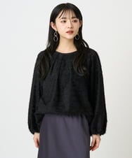 F6BDD03220 MICHEL KLEIN(小さいサイズ)(メゾン ドゥ サンク) [小さいサイズ][セットアップ対応]袖ボリュームブラウス ブラック
