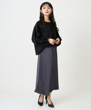 F6BDD03220 MICHEL KLEIN(小さいサイズ)(メゾン ドゥ サンク) [小さいサイズ][セットアップ対応]袖ボリュームブラウス ブラック