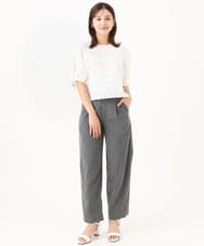 F6BHD05230 MICHEL KLEIN(小さいサイズ)(メゾン ドゥ サンク) 【小さいサイズ】[セットアップ対応]フラワージャカードブラウス ブラック