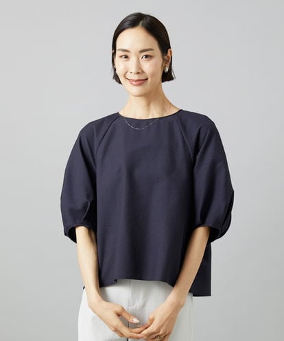 F6BID09230 MICHEL KLEIN(小さいサイズ) [小さいサイズ]パフスリーブブラウス